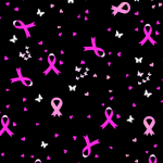 Breast Cancer Ribbons & Hearts Print